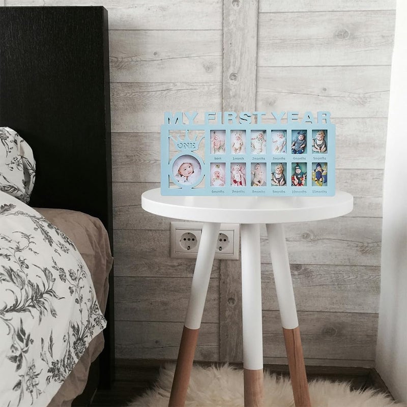 CCONYA Creative Baby Commemorate First 12 Months Picture Frame Kids Growing Memory Gift DIY Newborns First Year Souvenirs Photo Frame (blue) - Image 5